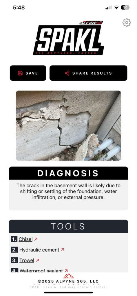 SPAKL- DIY AI Assistant by Alpyne 365- How to Fix Cracked Foundation