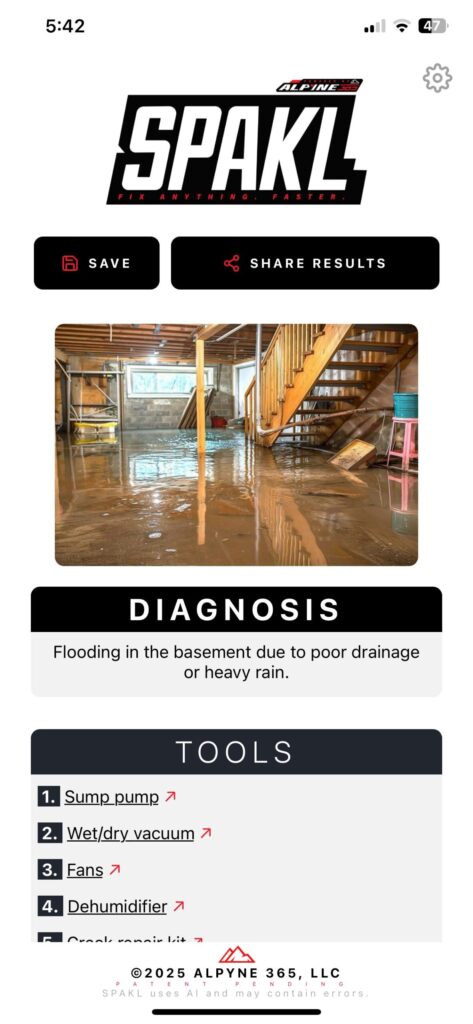 SPAKL- DIY AI Assistant by Alpyne 365- How to Fix Flooded Basement