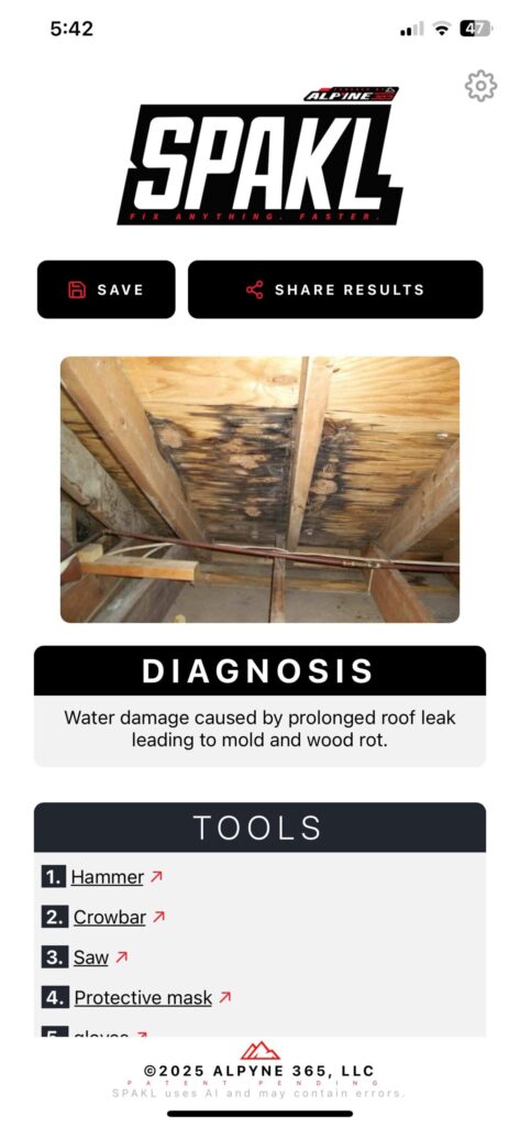 SPAKL- DIY AI Assistant by Alpyne 365- How to Fix Leaky Roof