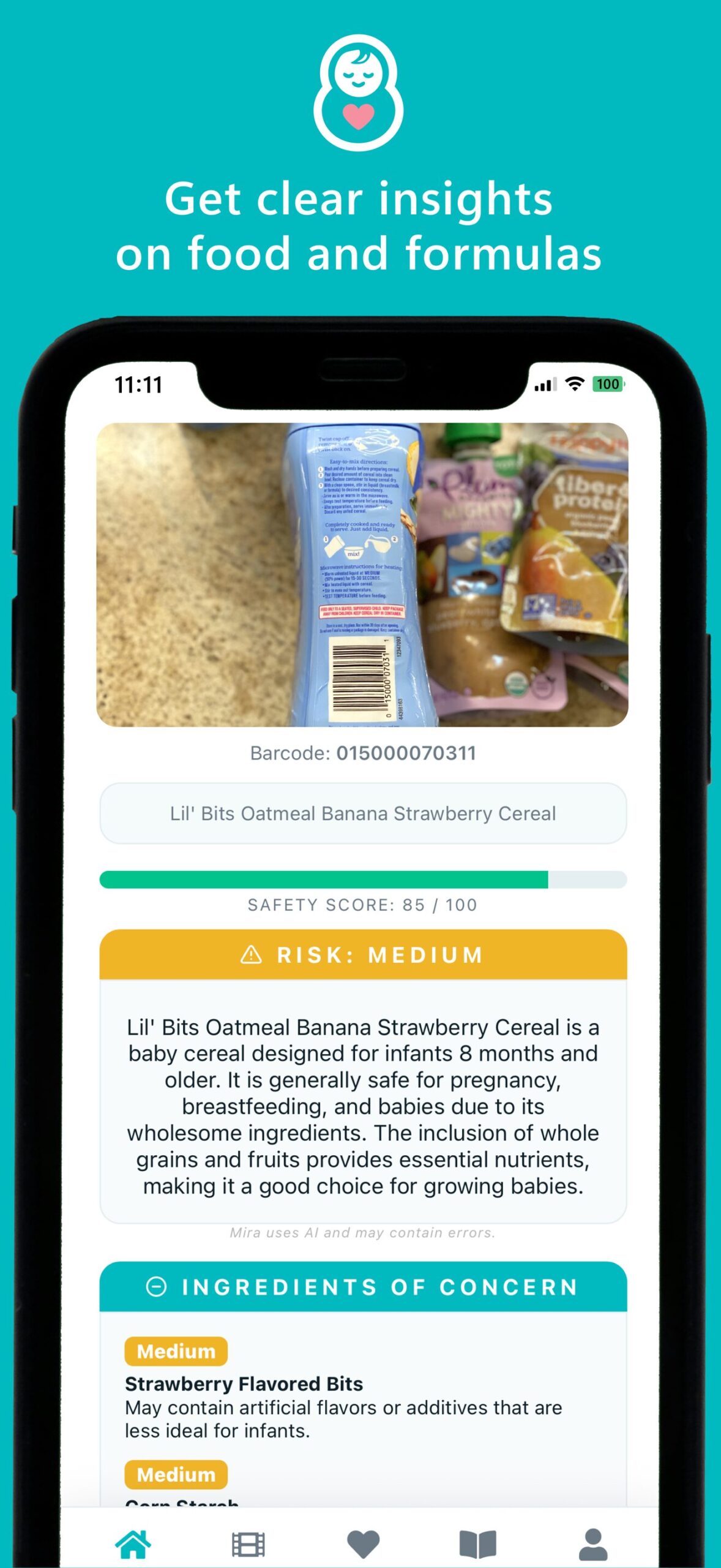 Mira Mom & Baby Product Scan Alpyne 365 iOS & Android