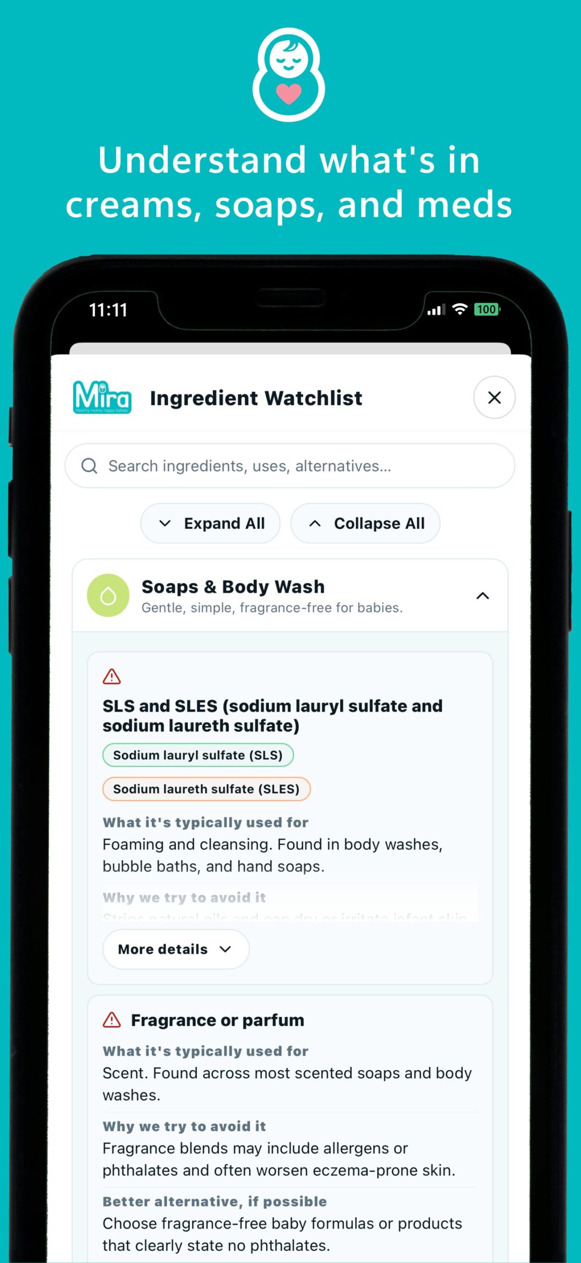 Mira Mom & Baby Product Scan Alpyne 365 iOS & Android